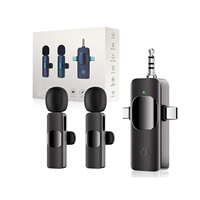 K15 Micrófono Lavalier 3 en 1 más barato para grabación de vídeo de micrófono inalámbrico multidispositivo