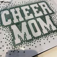 CHEER MOM Patch thermocollant en strass AB effet cristal, motif appliqué effet dispersé, transfert thermique pour vestes de danse