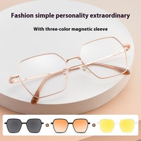 2025 Bestfit marque coucher de soleil rouge ensemble de lunettes de soleil Protection UV à la mode magnétique diamant visage myopie lunettes