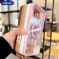 VAWI B415 Coque rigide en PC haute qualité et haute transparence pour iPhone 13 14 15 16 17 Pro Max, antichoc, magnétique, transparente