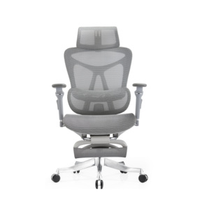 Silla de Oficina Ergonómica Moderna y Resistente con Control de Botones, <span class=keywords><strong>4</strong></span> <span class=keywords><strong>Posiciones</strong></span> de Bloqueo, Reclinable, de Malla, con Reposapiés, Asiento Confortable 3D - Product Image 2
