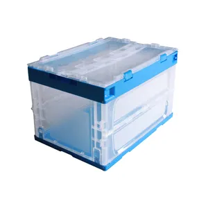 Kotak plastik dapat dilipat dan penyimpanan logistik industri transparan