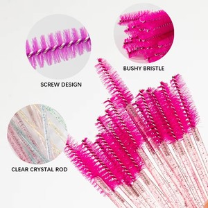 Vendita calda colorato 50 pezzi di cristallo Spoolies <span class=keywords><strong>Mascara</strong></span> Silicone Extension ciglia spazzola per la pulizia con Glitter Nylon trucco cosmetici - Product Image 3