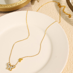 Collier pendentif papillon en alliage de Zinc doré, chaîne de clavicule, bijoux cadeau pour femmes XL368 - Product Image 2