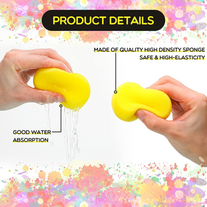 Encerado de coche, zapatos de pintura para niños, esponja de limpieza redonda amarilla, colores personalizados, arte artesanal, esponja para platos de cocina limpios - Product Image 3