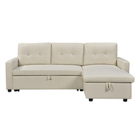 Canapé-lit convertible en tissu en forme de L, deux places, style européen, avec rangement, idéal pour salon et appartement – Offre spéciale OEM