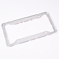 Marco para Matrícula, Oculta el Número de la Placa, Acero Inoxidable Sólido Plateado, Personalizable, Metálico, Estilo Americano