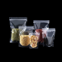 Sac transparent refermable à fermeture éclair pour collation, café, thé, emballage de pochette alimentaire pour collation personnalisée sacs à fermeture éclair