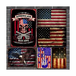 Letrero Decorativo de Metal con Bandera Americana Personalizada para Fiestas al Aire Libre, Decoración Colgante para el Día de la Independencia - Product Image 2