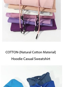 Sudadera con Capucha de Punto Morado para Hombre, 260g, Corte Regular, Color Sólido, con Bolsillo Delantero, Ropa Casual de Otoño - Product Image 3