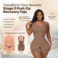 Fajas Colombianas al por mayor de fábrica: Bodysuit moldeador de abdomen con 3 filas de ganchos, logo personalizado, OEM, ODM, proveedor a granel