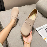 Mocassins en daim à bout rond pour femmes, chaussures plates décontractées à enfiler, chaussures plates vintage pour femmes, fabrication OEM ODM