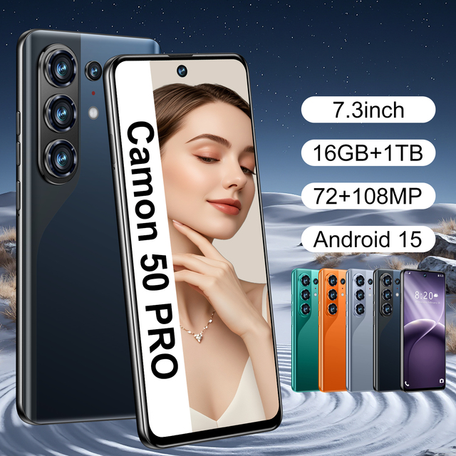 New Arrival Camon50 Pro Techno High-quality Original Mobile Phone with Dual Sim Android 15 System Dual Card 16GB RAM 1TB ROM