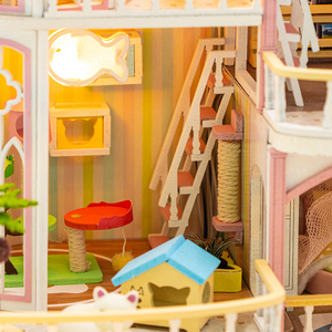 Casa de Muñecas de Madera de Tres Pisos <span class=keywords><strong>Windsor</strong></span> Castle L2503Z de Hongda, Nuevo Diseño, Kit de Casa de Muñecas en Miniatura con Cubierta Antipolvo - Product Image 3