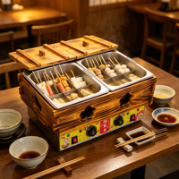 Machine à Oden électrique professionnelle à double cuve, 12 compartiments et 18 trous, pour comptoir, idéale pour les stands de restauration et les restaurants
