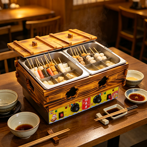 เครื่องทำโอเด้งไฟฟ้าแบบสองถัง 12 ช่อง 18 หลุม สำหรับร้านอาหารและแผงลอย - Product Image 4
