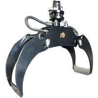 Rotatore Idraulico per Mini Escavatore con Pinza per Tronchi, Benna Rotante per Legname, Pinza Forestale per Skid Steer Loader