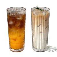 Gobelet à paille à grande capacité avec tube d'aspiration et couvercle, portable, moderne, minimaliste, pour usage au bureau, en verre transparent, pour thé au lait, café, jus