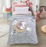 Selimut Bayi Teddy Bear Berbahan Raschel Solid Bermotif Bunga dan Garis, Teknik Nonwoven, Nyaman, Bermotif Kartun