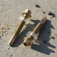 Vis autotaraudeuses à tête hexagonale en acier au carbone zingué classe 12.9, filetage droit, avec rondelle, pour béton, garantie 3 ans
