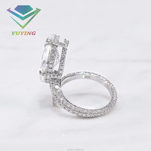 Anillo de Moissanita VVS con Corte Marquesa Personalizado, Pasa Prueba de Diamante, Chapado en Oro Blanco de 14K, Engaste de Garras, Joyería Brillante para Compromiso - Product Image 5