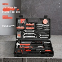 Vente chaude transfrontalière d'usine : Ensemble d'outils de quincaillerie de 146 pièces pour voiture et usage domestique, comprenant des pinces à bec effilé, des clés mixtes et des tournevis