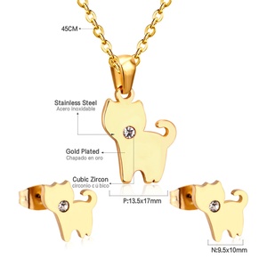 ชุดเครื่องประดับเด็กสไตล์เจ้าหญิงฤดูร้อนลายการ์ตูนนางฟ้า ชุบทองดูไบ บนสแตนเลสสตีล 18K - Product Image 2