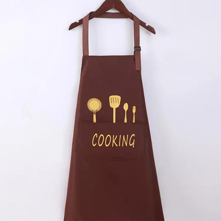 Grembiuli con bretelle per la pulizia degli alimenti per barbecue da cuoco in cotone nero impermeabile con Logo personalizzato