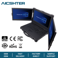 Robuuste industriële triple-screen laptop 17,3 inch draagbare computer RTX 4060 8GB IP65 brede temperatuurbereik 16GB DDR5