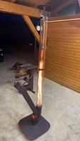 Poêle à granulés d'extérieur en acier inoxydable, foyer de jardin, chauffage de terrasse à granulés de bois