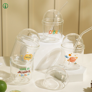 Calcomanías personalizadas Taza de café Iced American Coffee Glass Sublimation Boo BA Cup Summer Office Home Glass Water Cup con tapa y pajita - Product Image 6