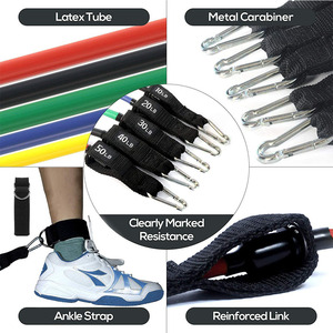 TPE Fitness Heimtraining <span class=keywords><strong>Power</strong></span> Band 11-teiliges Gummi-Widerstandsband-Set Übungsband Mit Türanker und Griffen - Product Image 3