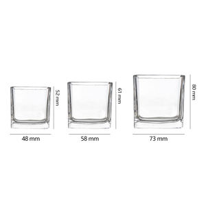Wholesale 80ml 135ml 300ml 640ml Empty Unique Square Glass Soy Wax Candle Container Candle Jar for Christmas Decoration - Product Image 6