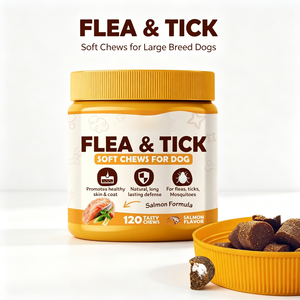 Masticables Blandos Sin Granos Contra <span class=keywords><strong>Pulgas</strong></span> y Garrapatas <span class=keywords><strong>para</strong></span> Perros de Raza Grande |   Soporte Natural <span class=keywords><strong>para</strong></span> Parásitos e Inmunidad con Glucosamina y Condroitina - Product Image 1