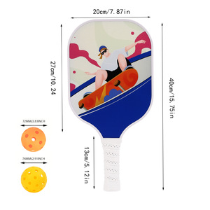 Juego de palas de pickleball con 4 pelotas y bolsa de transporte, marco de fibra de vidrio, aprobado por la USAPA para jugar en interiores y exteriores - Product Image 3