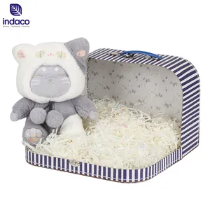 Custom new born baby gift set Kids Cardboard Baby Mini Custom Cardboard Suitcase Gift Box with Handle