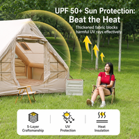 Tente de camping portable imperméable à colonnes d'air renforcées 6,3 m² Maison gonflable XL robuste Tente de glamping 4 saisons