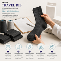 Calcetines de compresión B2B Travel Rib para programaciones de enfermería y cuidado, con opciones de clasificación por talla