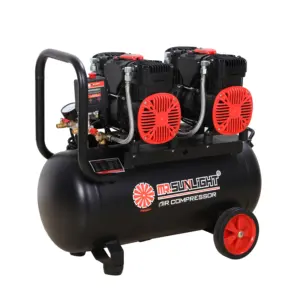 Hoge Snelheid Industriële Low Noise 50l 2Pole 4hp 2850Rpm Zuiger Olievrije Draagbare Luchtcompressor