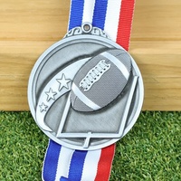 Médaille d'honneur commémorative de compétition sportive de rugby, style antique, en fonte, avec plaque à logo personnalisé, vente en gros