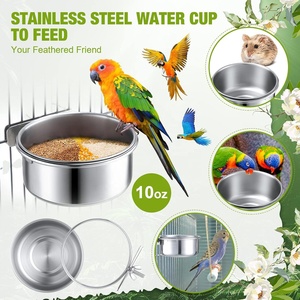 Offre Spéciale universel en acier inoxydable oiseaux alimentation tasses oiseaux nourriture plat eau <span class=keywords><strong>Cage</strong></span> bols <span class=keywords><strong>avec</strong></span> support de pince pour perroquet et oiseaux de compagnie - Product Image 4