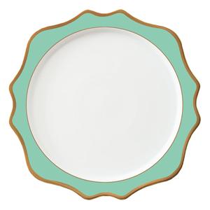 JY Vaisselle En Gros de haute qualité de 13 pouces En Céramique Vert plaques de Chargeur avec 24 <span class=keywords><strong>K</strong></span> or jante - Product Image 3