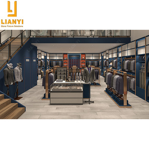 ชั้นวางเสื้อผ้าสำหรับผู้ชาย, ชั้นวางเสื้อผ้าชั้นกลางของเกาะชั้นวางเสื้อผ้าตู้กระจกแบบเข็มขัด - Product Image 4