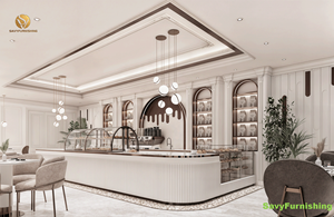 Panadería francesa Cafetería Diseño de interiores Pastelería moderna Mostrador de exhibición Constructor Cómodo Café Restaurante Muebles Conjunto en venta - Product Image 2