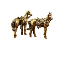 1 pièce Ornement de cheval en laiton, petite figurine décorative pour bureau, objet en bronze