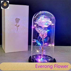 Flores artificiales <span class=keywords><strong>2022</strong></span>, flor eterna de lámina de oro de 24 quilates con luces de cadena, rosa de <span class=keywords><strong>la</strong></span> <span class=keywords><strong>Bella</strong></span> <span class=keywords><strong>y</strong></span> <span class=keywords><strong>La</strong></span> <span class=keywords><strong>Bestia</strong></span> en cúpula de cristal, regalo para niñas - Product Image 3