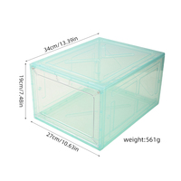 Boîte de présentation de chaussures en plastique moulé intégré, empilable, avec façade transparente anti-poussière, organisateur de rangement pour chaussures