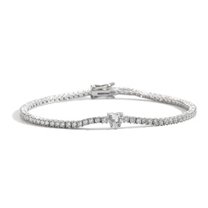 2mm Heart Tennis <b>Bracelet</b> Women's Tennis Chain Couple <b>Stacked</b> Wind Heart Men's <b>Bracelet</b> Tanjing Fashion Lijing Necklace - Product Image 4