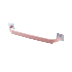Household Self-adhesive Towel Rack <strong>Plastic</strong> Wall-mounted Home Bathroom Frame Adhesive Simple Bathroom <strong>Shelf</strong> - Product Image 5