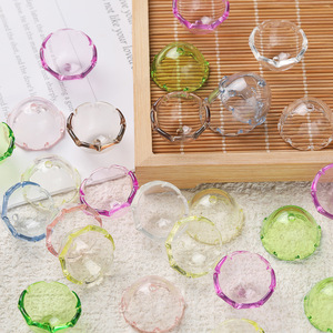 Acrylic Jellyfish <b>Beads</b> Middle Size For Jewelry Making DIY Accessories Transparent Round Shape Plating Process - Product Image 1